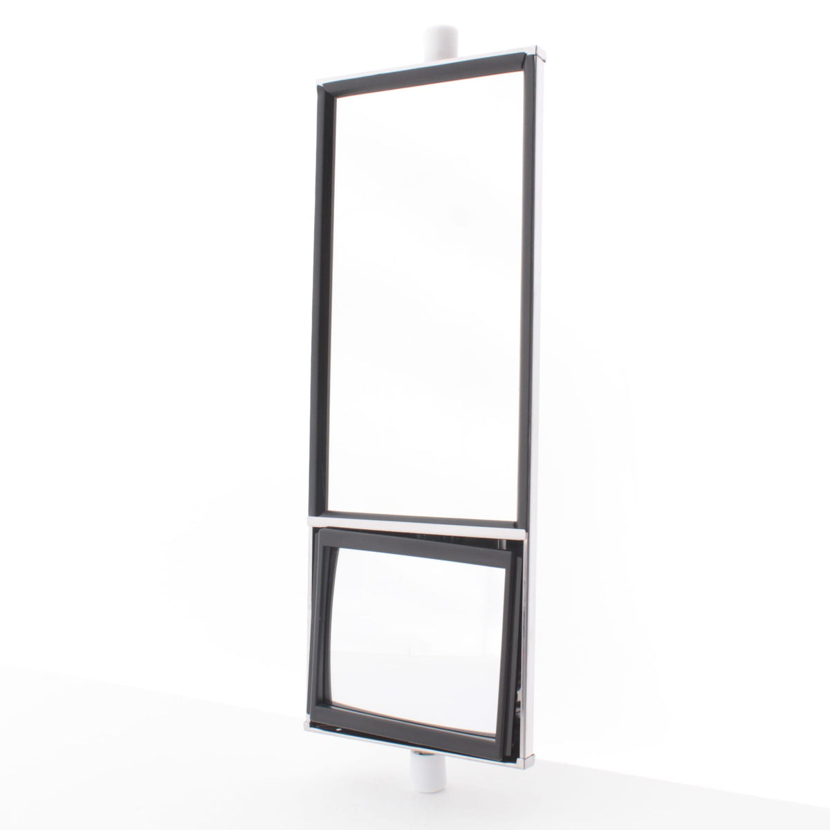 Grote 16043 White Stainless Steel 16" x 7" Split-Focus West Coast Mirror T-Bolt