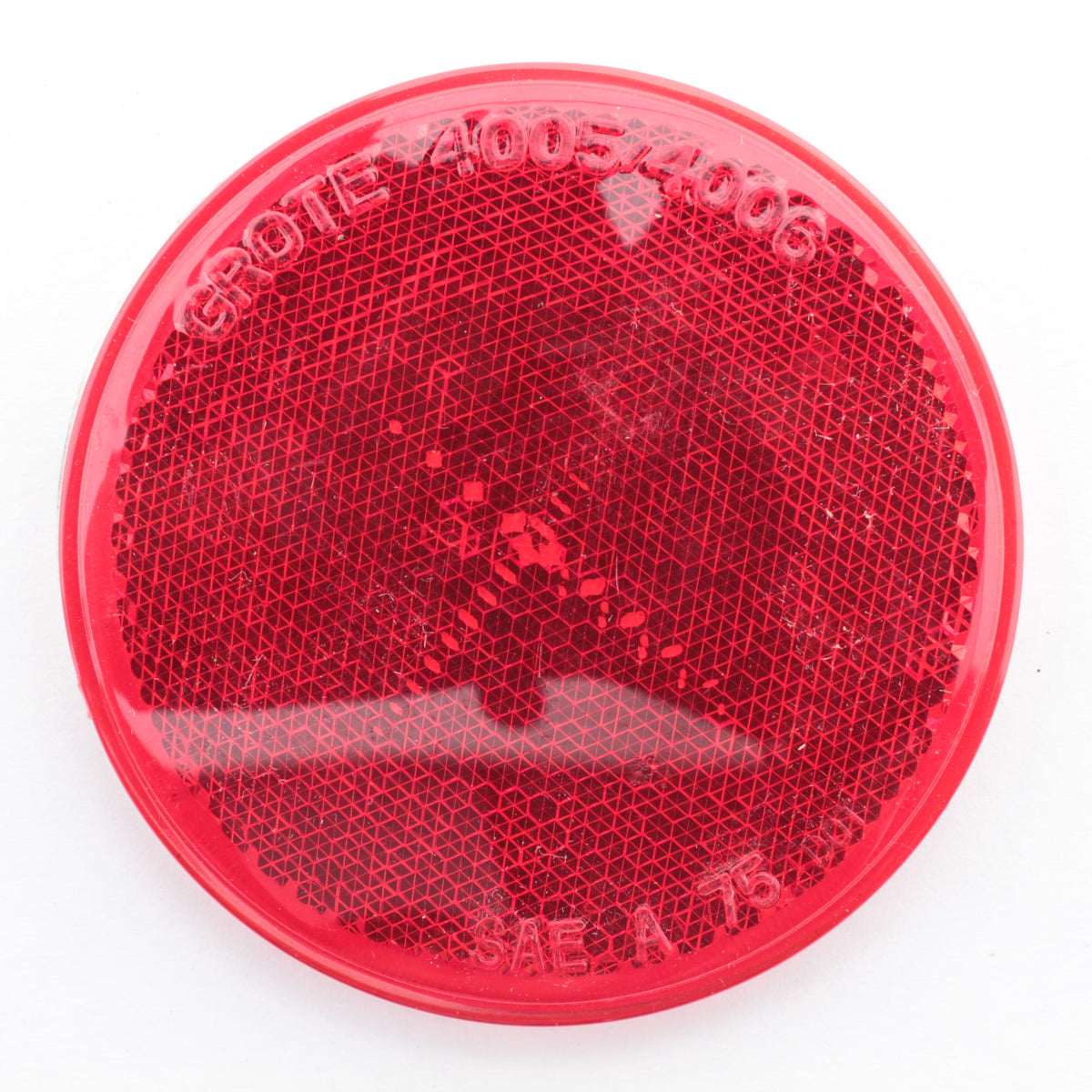 Grote 40062-3 Red 3" Sealed Round Adhesive Stick-On Acrylic Reflector