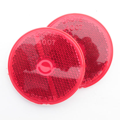 Grote 40072-5 Red 2-1/2" Round Stick-On Adhesive Reflectors 2-Pack