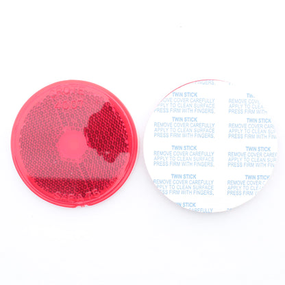 Grote 40072-5 Red 2-1/2" Round Stick-On Adhesive Reflectors 2-Pack