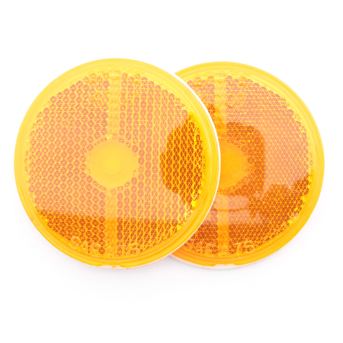 Grote 40073-5 Yellow Amber 2-1/2" Round Stick-On Reflector Pair Pack