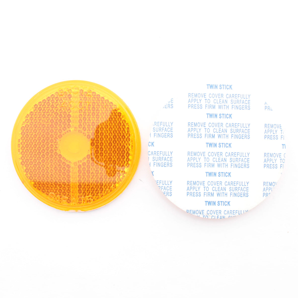 Grote 40073-5 Yellow Amber 2-1/2" Round Stick-On Reflector Pair Pack