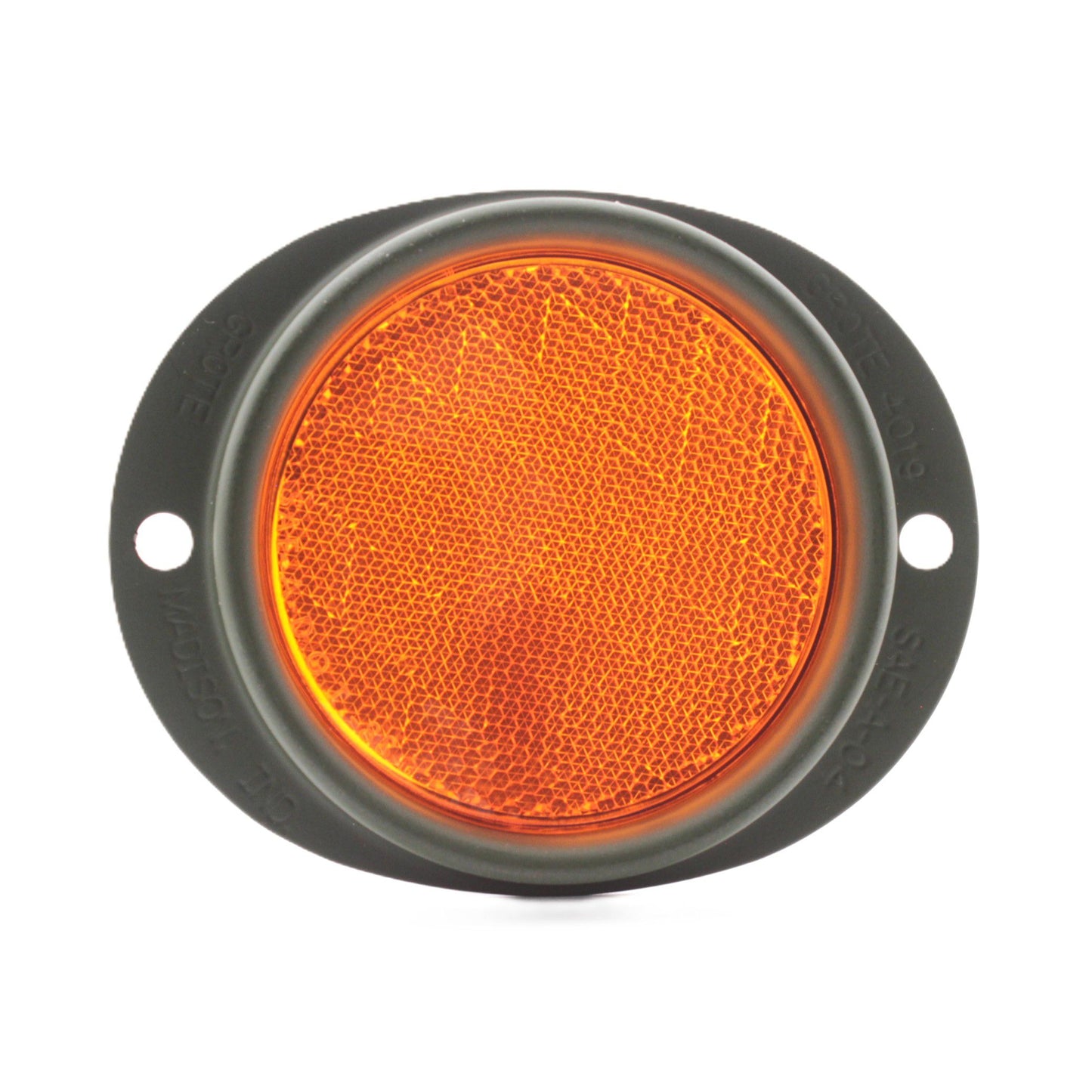 Grote 40163 Yellow 3-5/8" Round Reflector Green Housing w/ Gasket Two Hole Mount