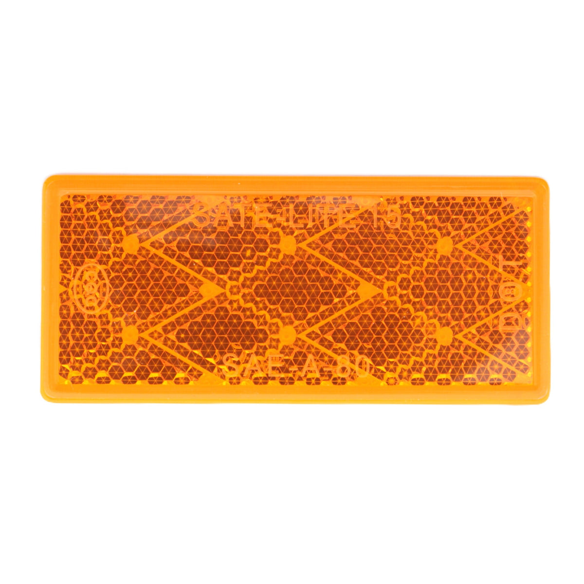 Grote 40303 Amber Stick-On Rectangular Reflector Acrylic Lens 3-1/4" x 1-7/16"
