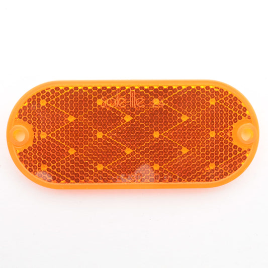 Grote 41033 Yellow Amber Oval Acrylic Reflector Stick-On Adhesive 4-3/8" x1-7/8"