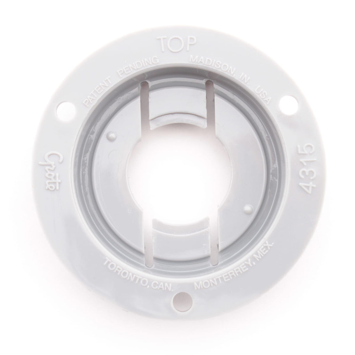 Grote 43150 Gray 2" Mounting Flange for Round Lamp Polycarbonate Theft-Resistant