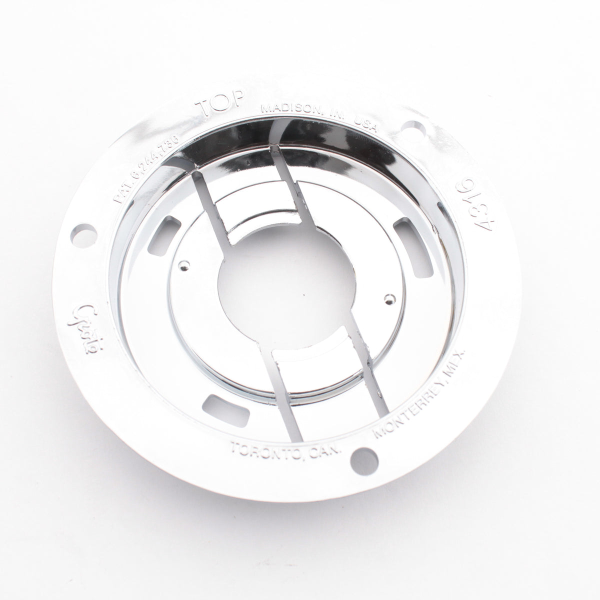 Grote 43163 Chrome 2-1/2" Flange Anti-Theft for Round Lamps Plated Abs