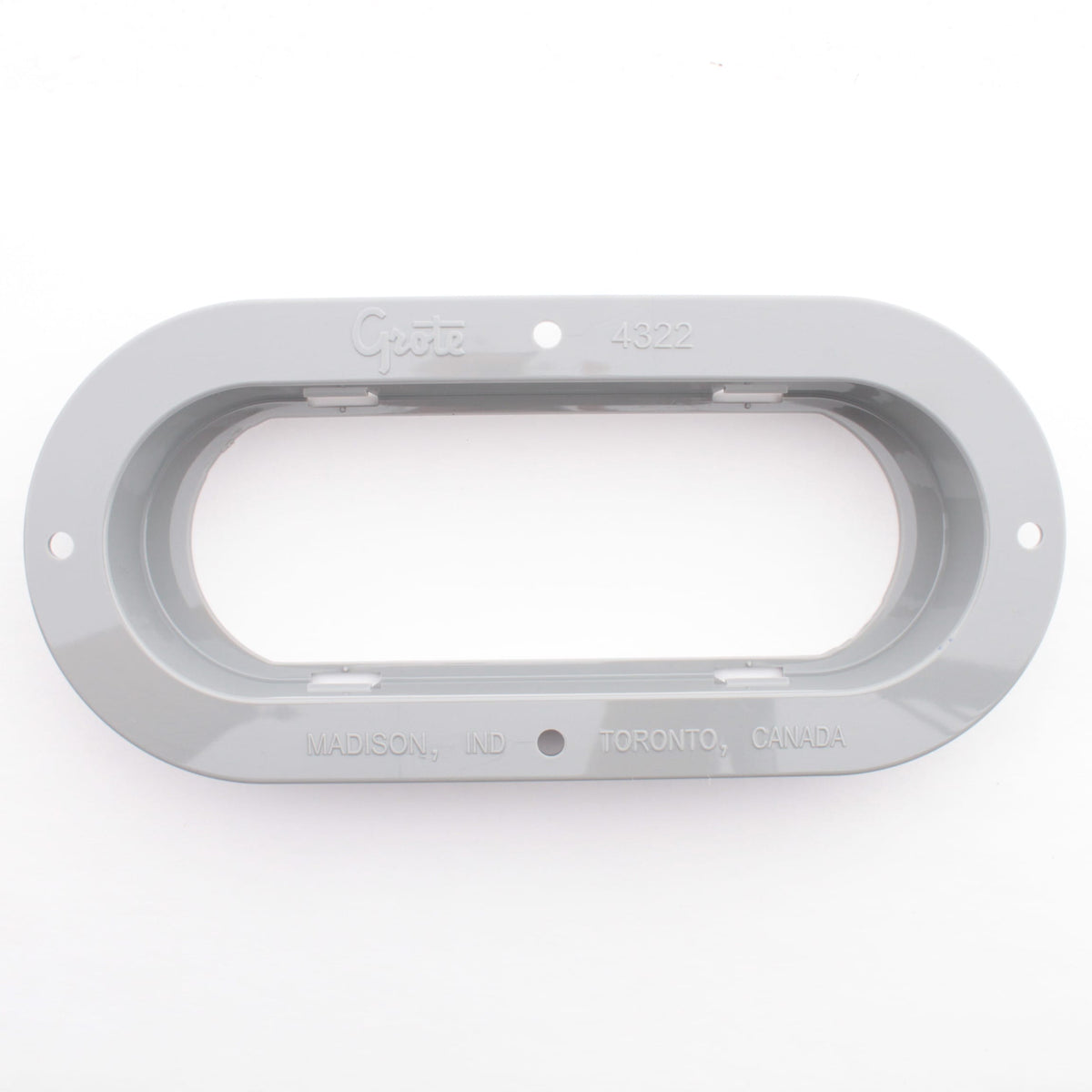 Grote 43220 Gray Theft-Resistant 6" Flange for Oval Lamps Polycarbonate
