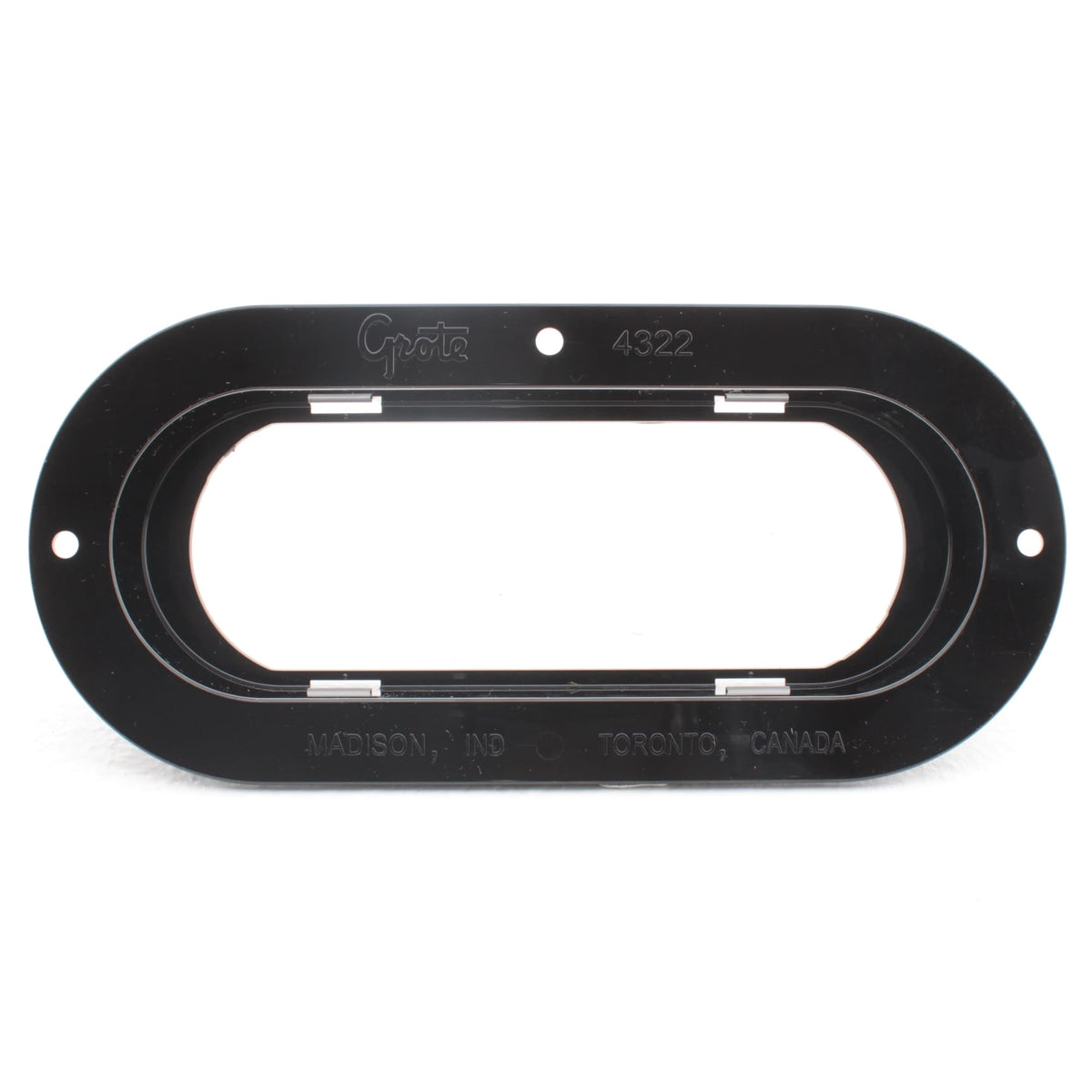 Grote 43222-3 Black 6" Polycarb Flange for Oval Lamp Theft-Resistant Bulk Pack