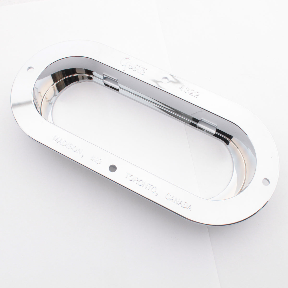 Grote 43222-3 Chrome 6" Flange for Oval Lamp Theft-Resistant Plated ABS