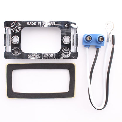 Grote 43980 Chrome Plated Small Rectangular Lights Bracket 2.89" x 1.5" +Pigtail