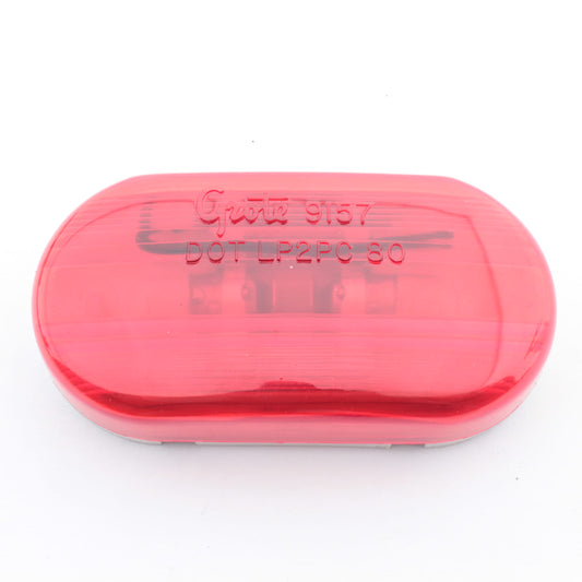 Grote 45262 Red Two-Bulb Oval Pigtail-Type Clearance Marker Lamp P2 PC 4" x 2"