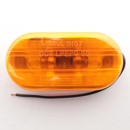 Grote 45263 Two-Bulb Amber Optic Oval Pigtail-Type Clearance Marker Light 4" x2"