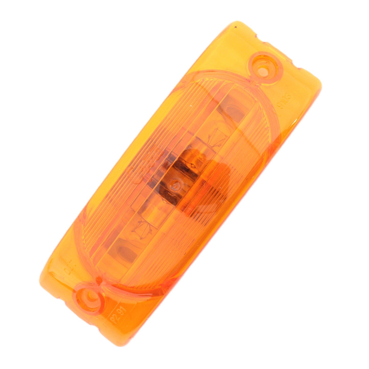 Grote 45443 Amber 5-7/8" Clearance Side Marker Lamp 2-Bulb Turtleback No-Splice