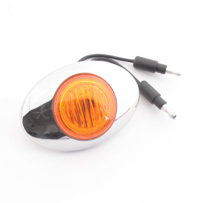 Grote 45763 Amber Marker Clearance Light w/ Oval Chrome Plated ABS Bezel 2" x 3"