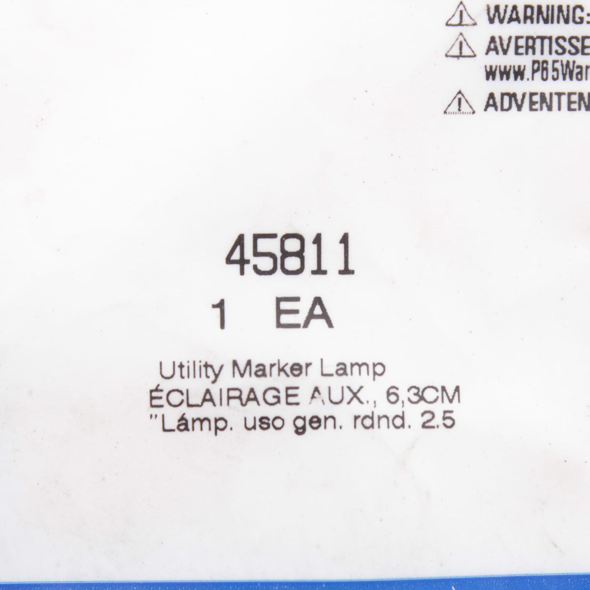 Grote 45811 Clear 2-1/2" White Round Utility Lamp Light Twist-On Mounting