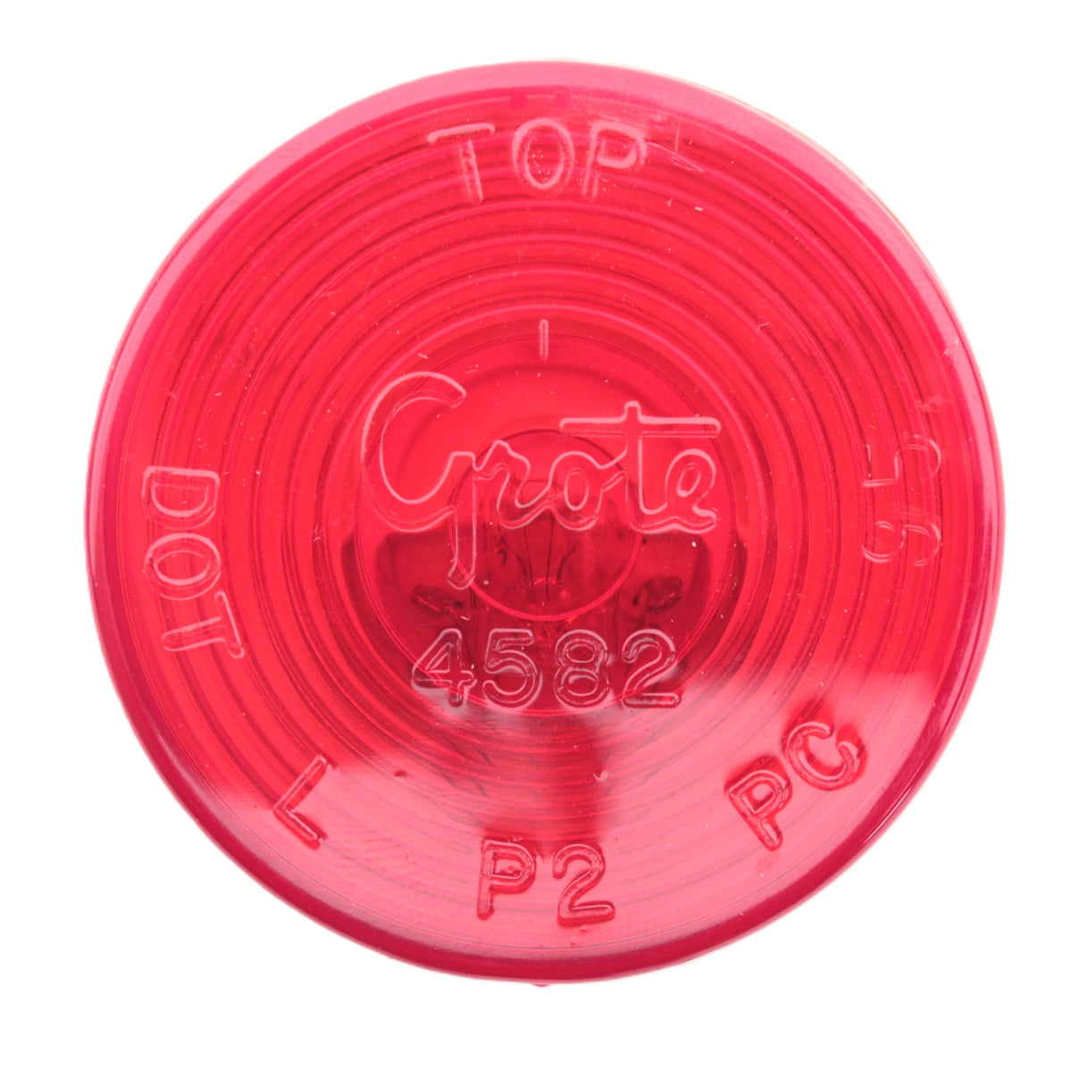 Grote 45822-5 Red 2" Round Clearance Side Marker Lamp Twist-On Incandescent