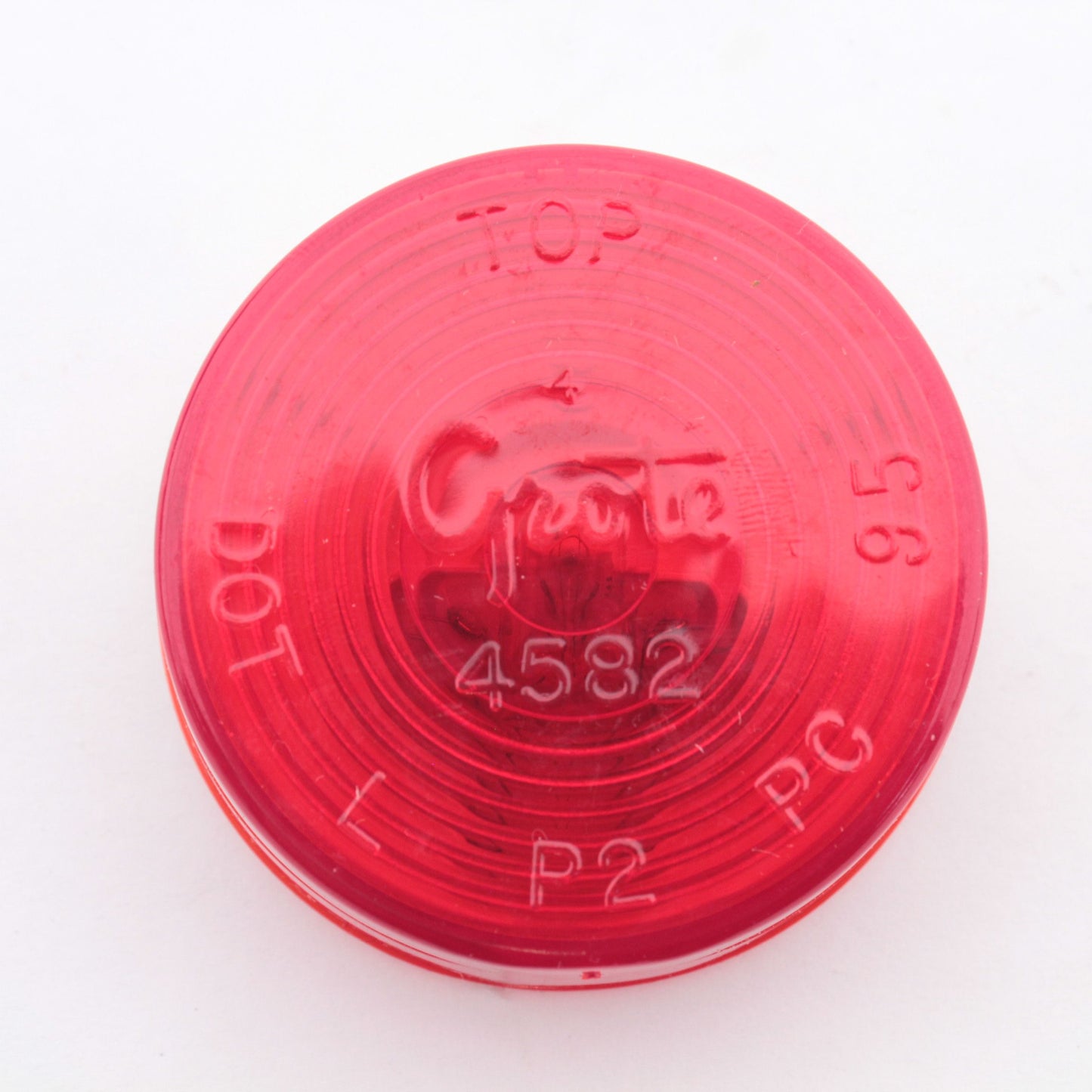 Grote 45822 Red 2" x 0.75" Round Clearance Marker Lamp PC P2 PL-10 Connection