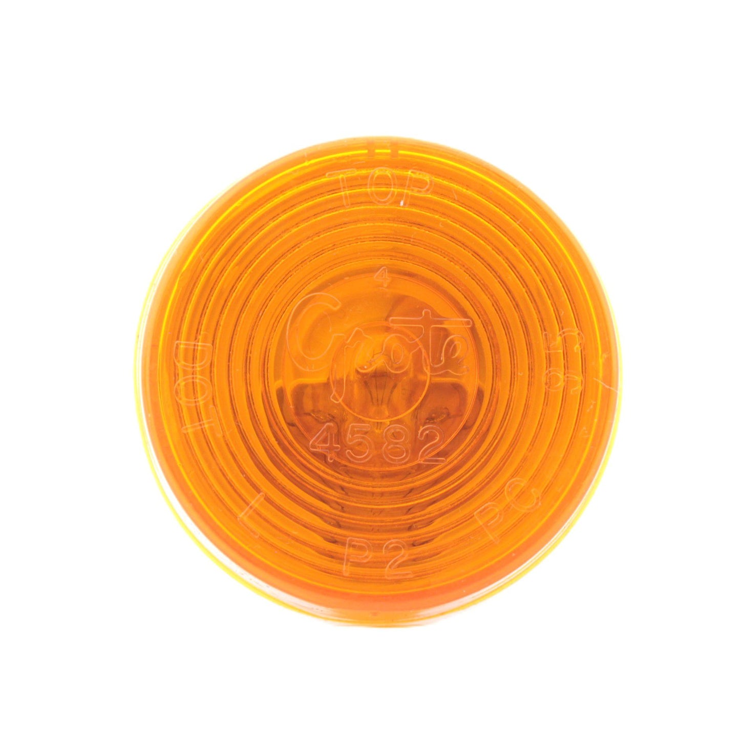 Grote 45823 Yellow 2" x 0.75" Round Clearance Marker Lamp PC P2 PL-10 Connection