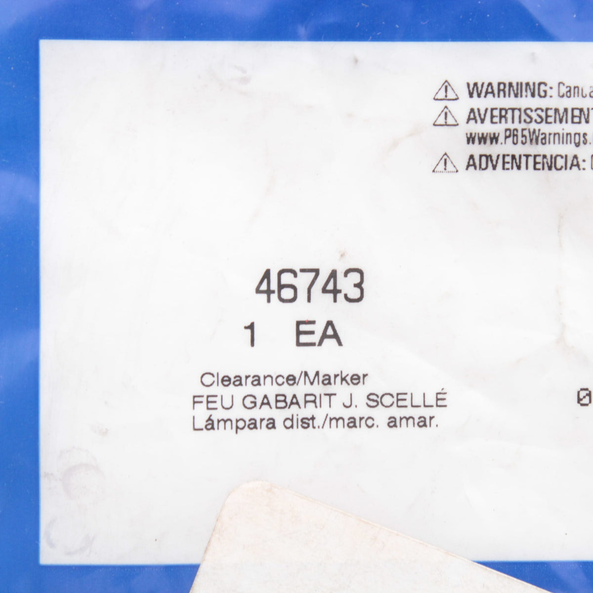Grote 46743 Yellow Amber 3.79" x 1.2" Rectangular Clearance Marker Lamp P2 P3 PC
