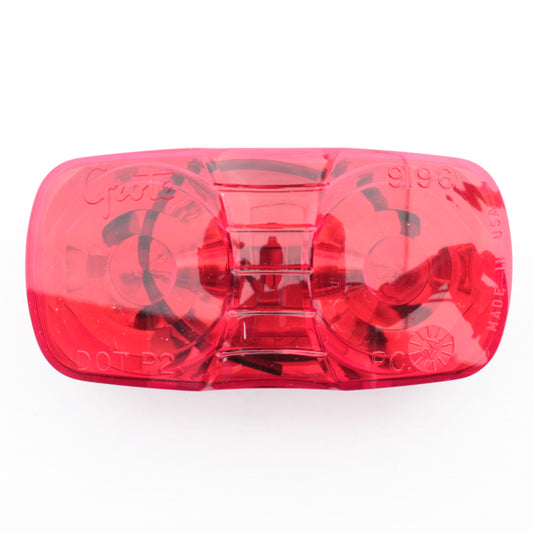 Grote 46792 Red Two-Bulb Square-Corner Clearance Marker Lamp Duramold 4" x1-1/8"