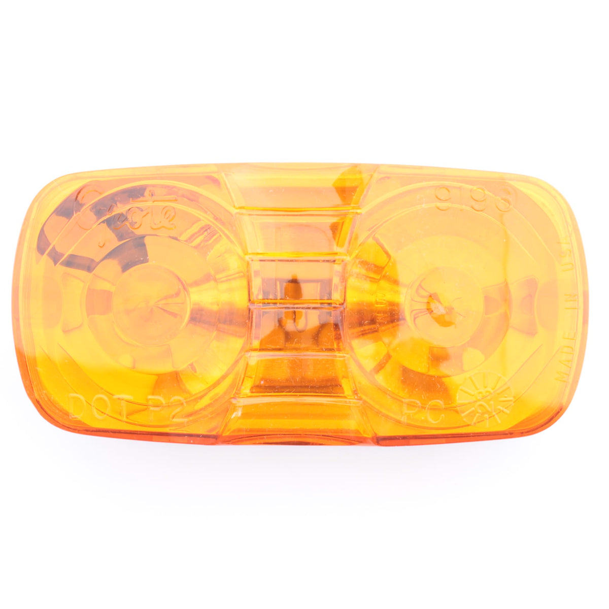 Grote 46793 Amber 4" x 2" Two-Bulb Square-Corner Clearance Marker Lamp Bulk Pack