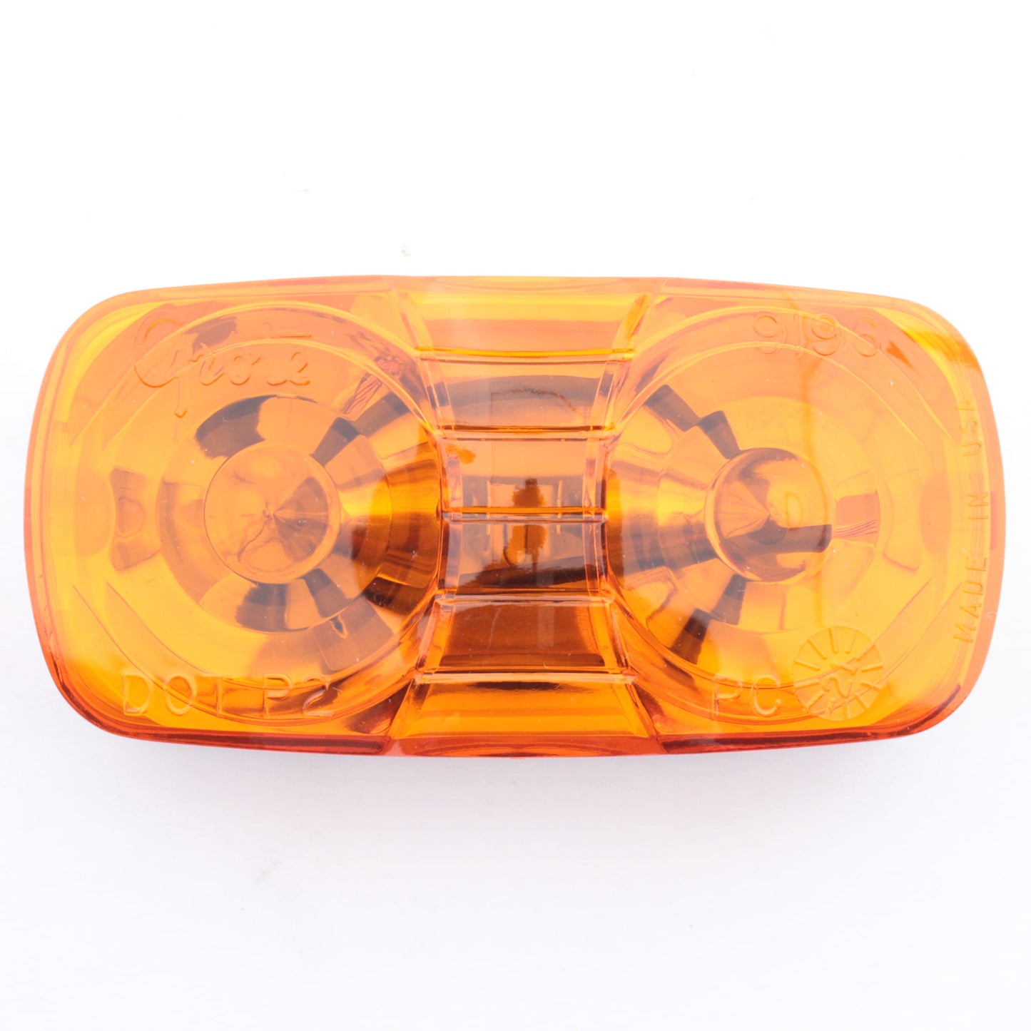 Grote 46793 Yellow Amber Two-Bulb Square-Corner Clearance Marker Lamp 4" x 2"