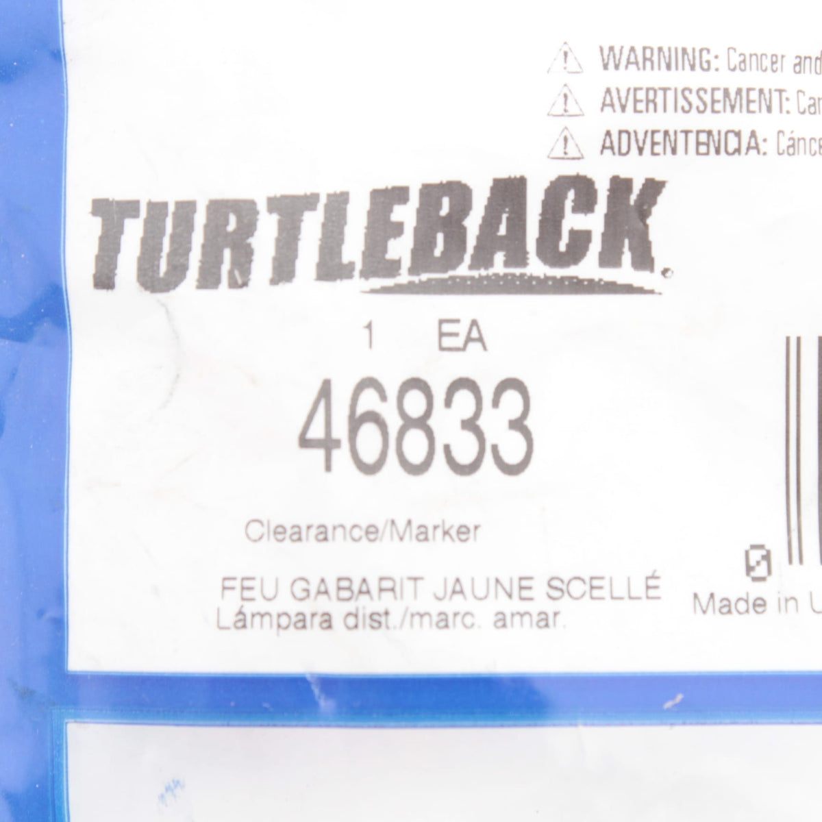 Grote 46833 Amber Turtleback II Clearance Side Marker Light Incadescent 2" x 6"