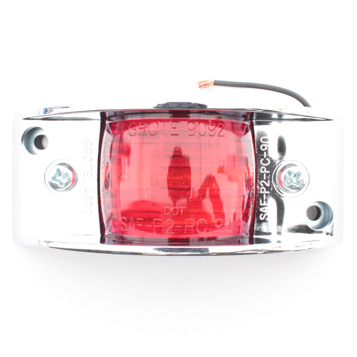 Grote 46892-5 Red 4-3/4" Armored Clearance Marker Light Lamp ABS Housing P2 PC