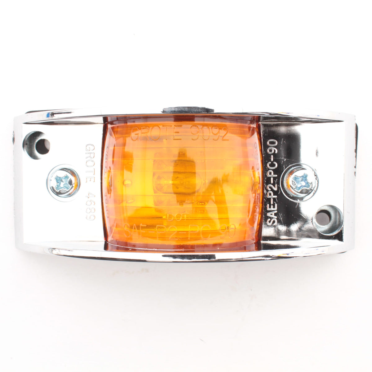 Grote 46893-5 Amber 4-3/4" Armored Clearance Marker Light Lamp ABS Housing P2 PC