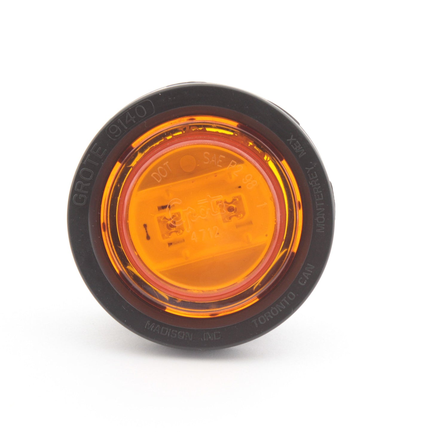 Grote 47473 Amber 2.5"x 0.75" Round LED Clearance Marker Light Kit w/ Grommet P2