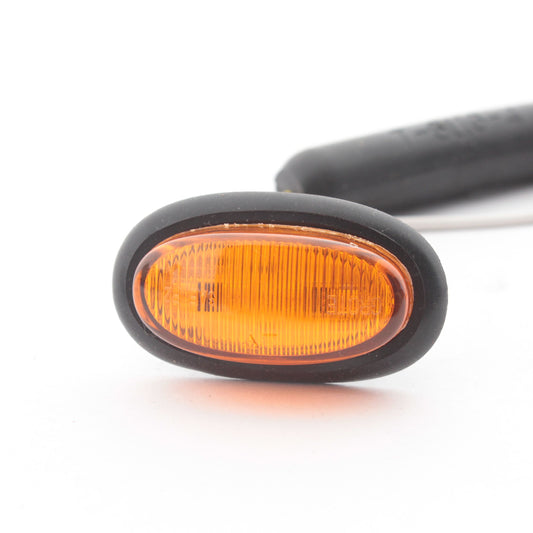 Grote 49373 Amber 1.94" Oval LED Side Marker Light w/ Black Grommet 2-Slim-Line