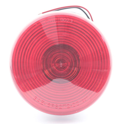 Grote 50852 Red 4" Two-Stud Stop Tail Turn Lamp w/ License Window Acrylic Lens
