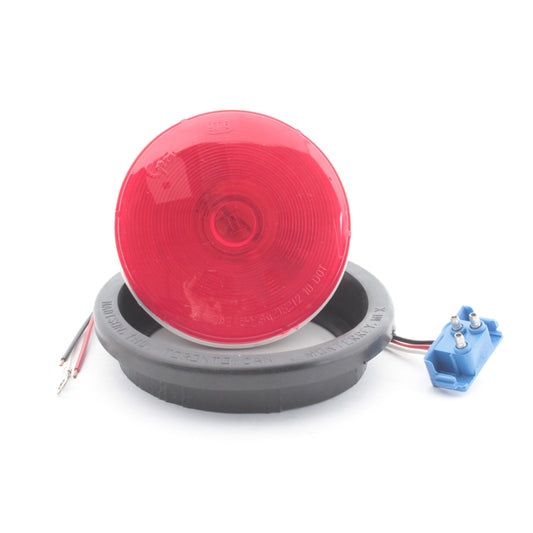 Grote 53012 4" Red Round Incandescent Stop Turn Lamp 4.32" w/ Grommet & Harness