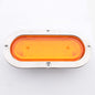 Grote 53973 Amber 6" Turn Lamp LED Oval Light w/ Stainless Steel Flange Male Pin