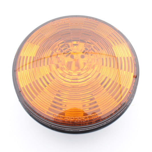 Grote 54363 Amber 4" Round LED Auxiliary Light White Hard Shell Male Pin 3-Diode