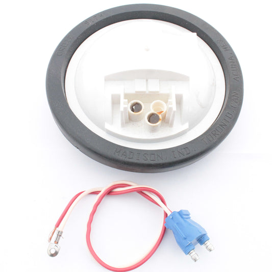 Grote 55582 Red 4" Torsion Mount Round Stop Lamp with Grommet and Wire Pigtail