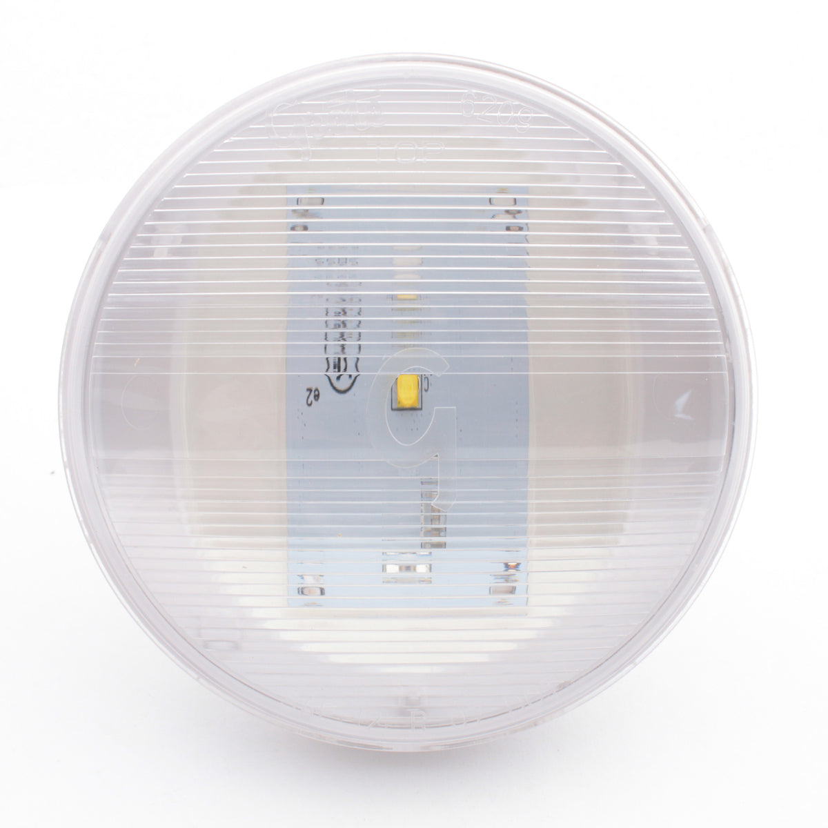 Grote 62091 White Back-Up Lamp 4" Single LED Male Pin Clear Hard Coated Lens