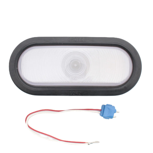 Grote 62251 Clear 6" Torsion Mount Oval Dual-System Backup Lamp Female Pin