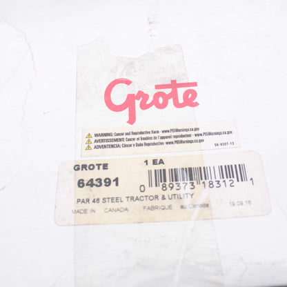 Grote 64391 Clear Utility Lamp Par46 Steel Housing Tractor Pedestal Incandescent