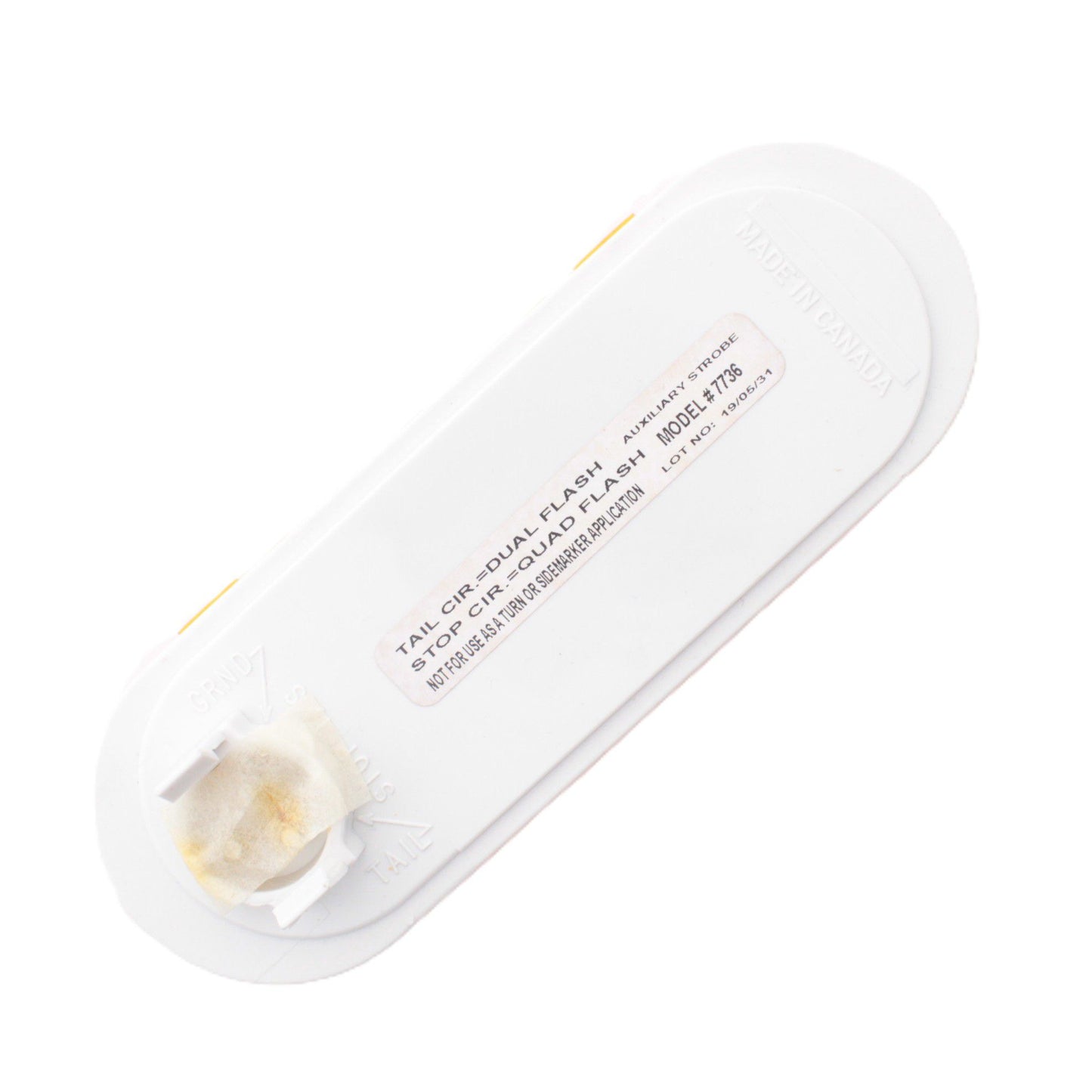 Grote 77363 Amber Oval LED Strobe Light Class II 6.5" x 2.27" Grommet Mount