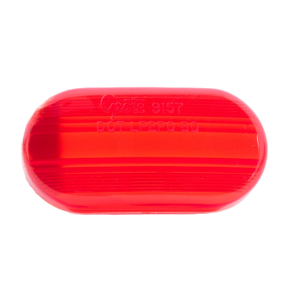 Grote 91572 Red 4" x 2" Oval Two-Bulb Clearance Side Marker Acrylic Lens