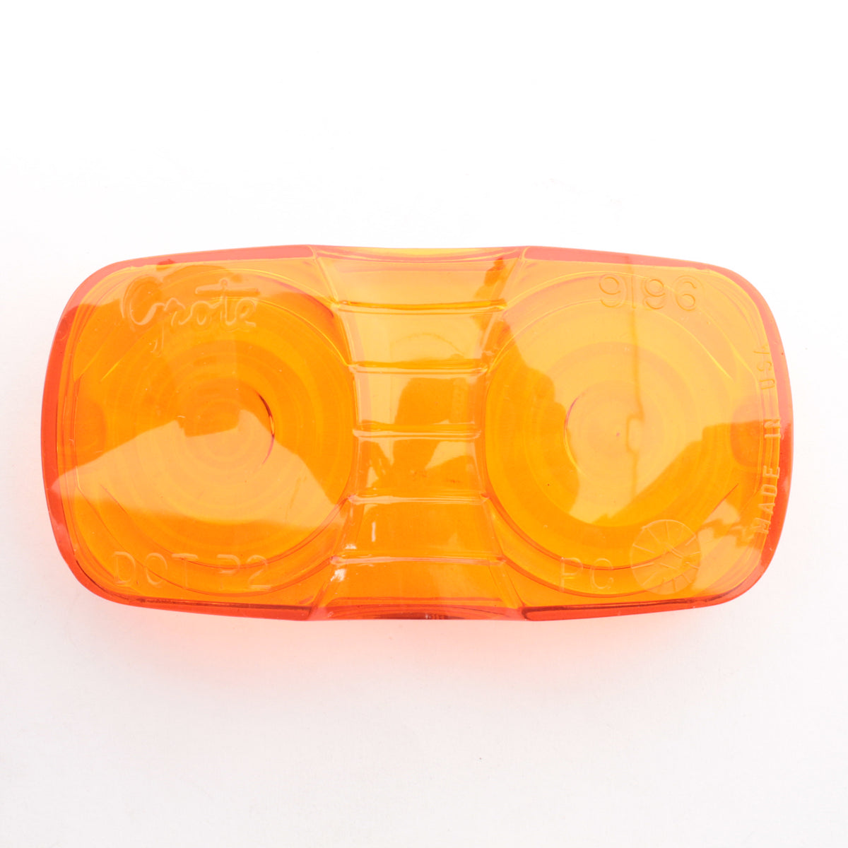 Grote 91963 Amber 4" x 2" Two-Bulb Square Clearance Marker Replacement Lenses