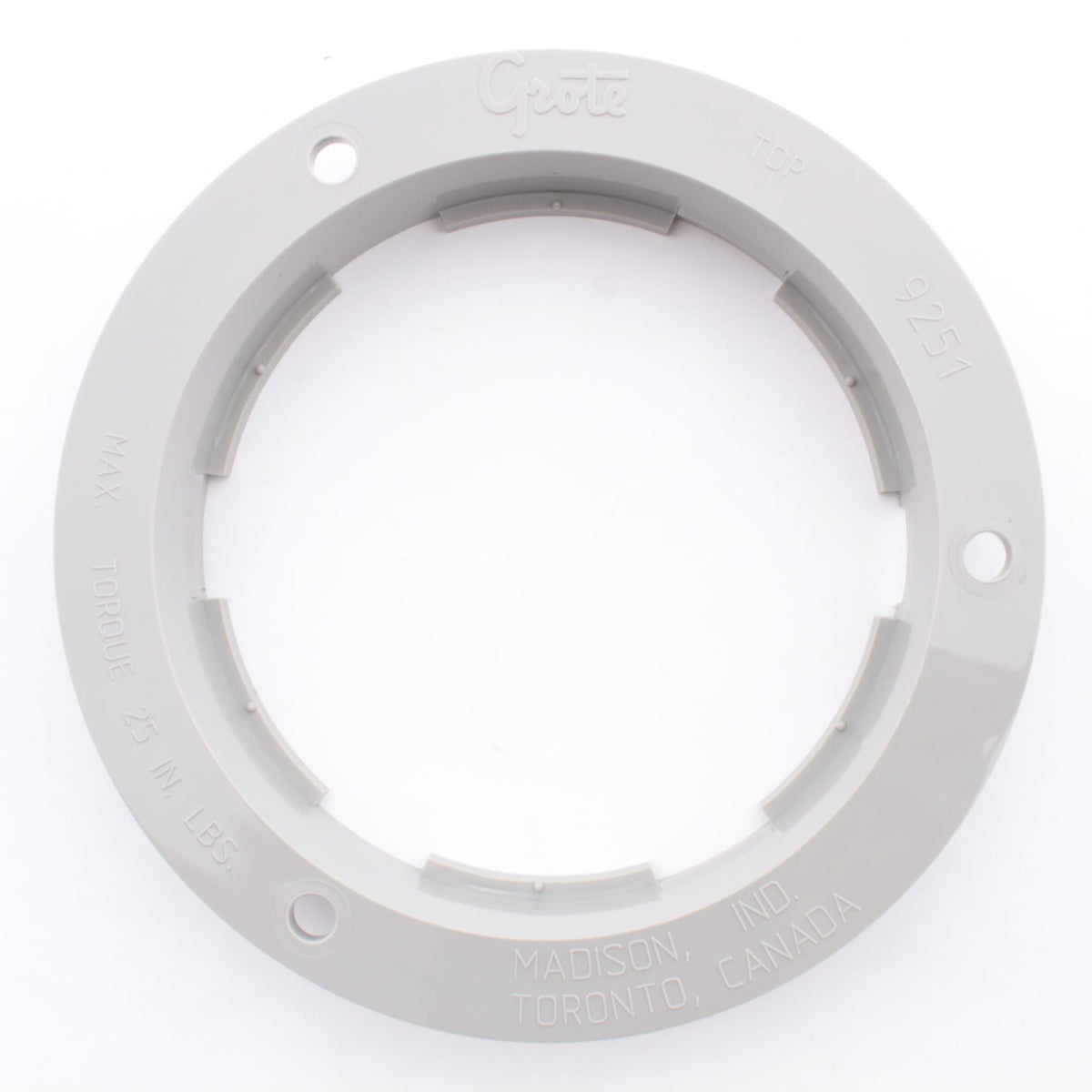 Grote 92511 Gray 4" Flange for Round Lamps Polycarbonate Theft-Resistant