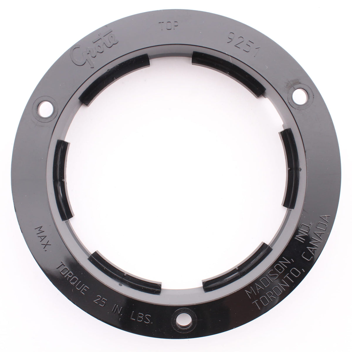 Grote 92512-3 Black 4" Theft-Resistant Flange for Round Lamps Lights Bulk Pack