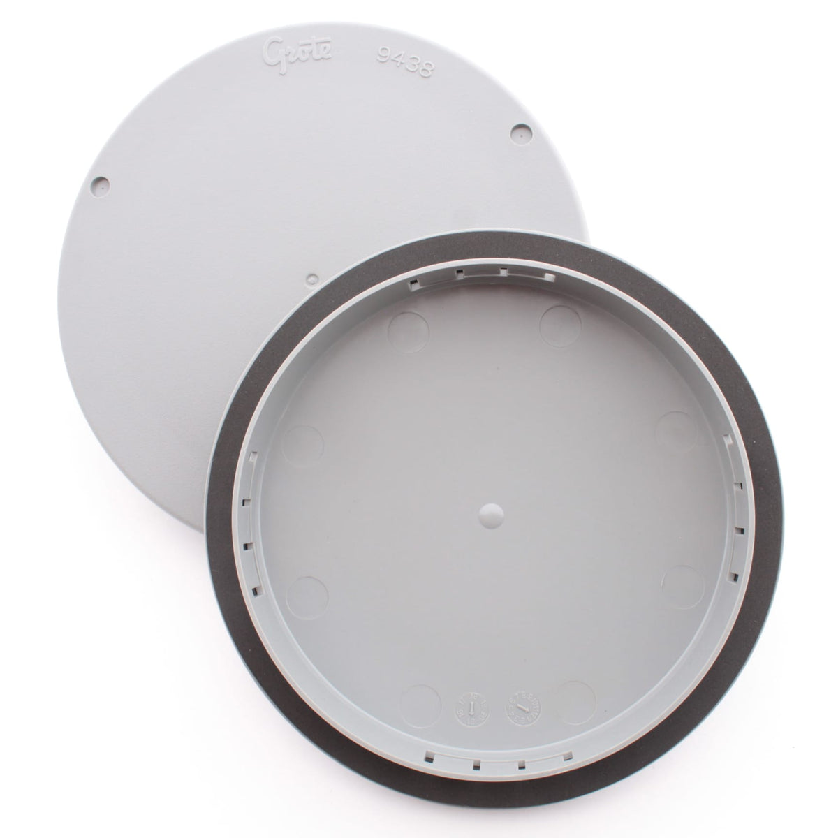 Grote 94380-4 Gray 4" Round Snap-In No Drilling Cover Plate Polycarbonate