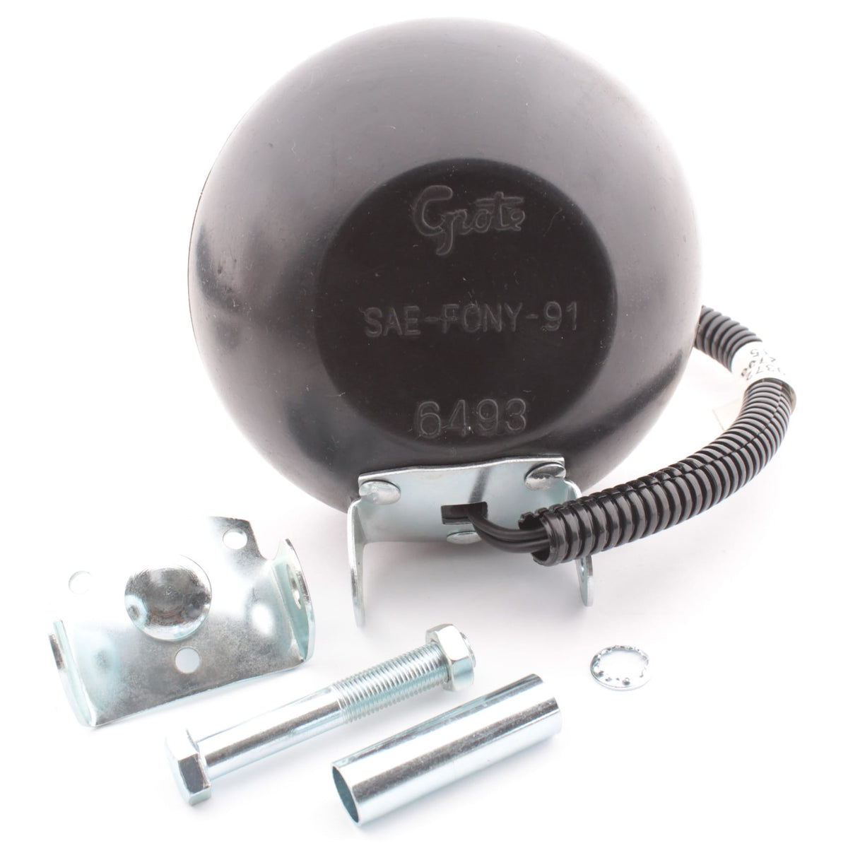 Grote 6493 Black 5.5" Round Incandescent Swivel Utility Tractor Light Rubber