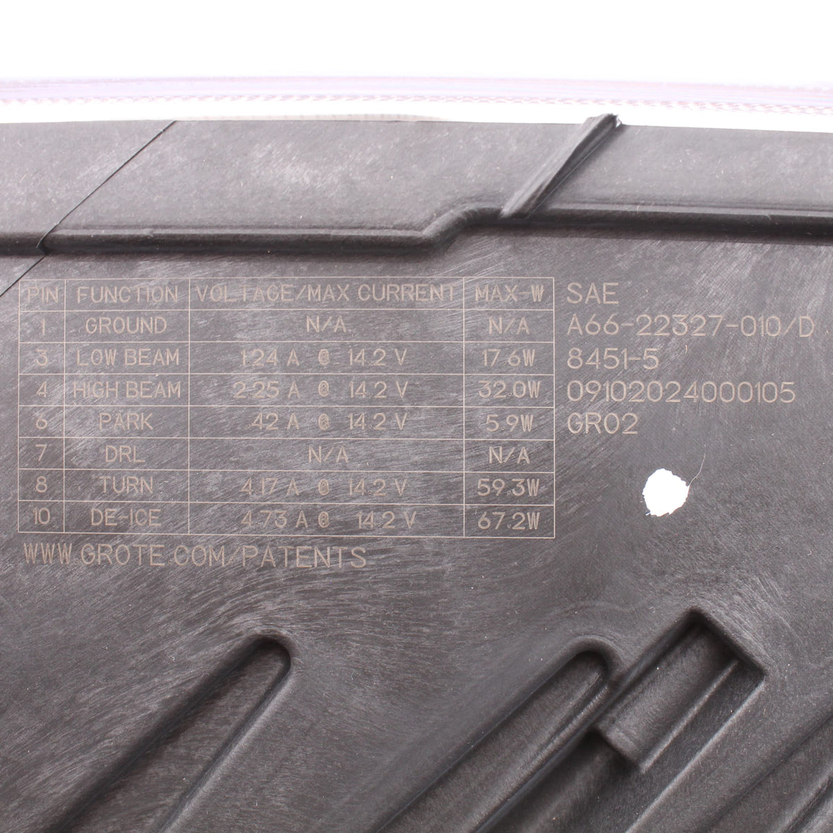 Grote A66-22327-010 LH Heated LED Headlamp for SetBack Axle Western Star 47x 49x