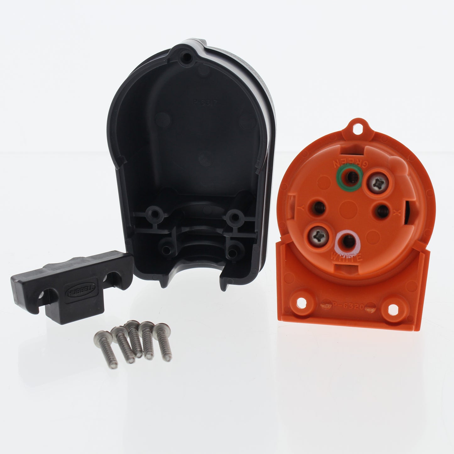 Hubbell L420P12 Angled 90� Pin & Sleeve Orange Male Plug Connector 20A 125/250V