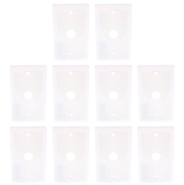 10 Hubbell White Phone Cable Wallplates Cover .625" Hole Box Mount NP737